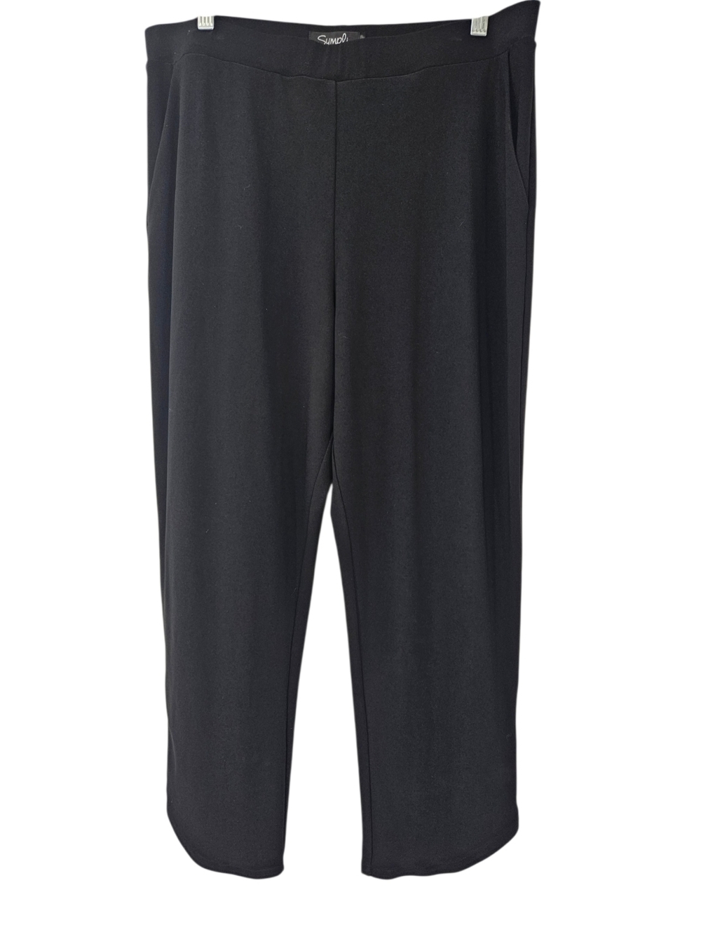 Sympli Ponte Straight Cropped Pants Black Women's Size 14 Zip Ankle Minimalist